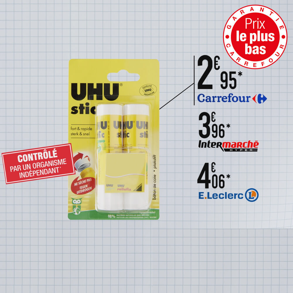 colle uhu carrefour garantie prix bas