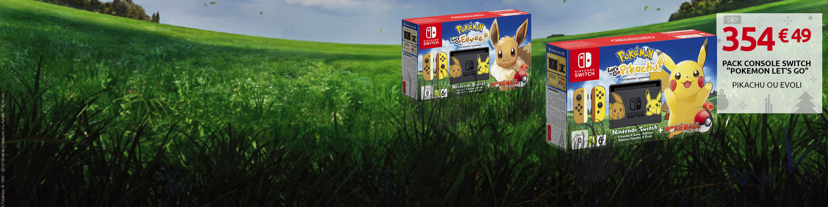 pack Bloc bannière Nintendo Switch pokemon pikachu evoli