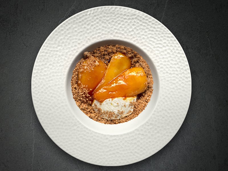 Crumble de poires rôties au sarrasin