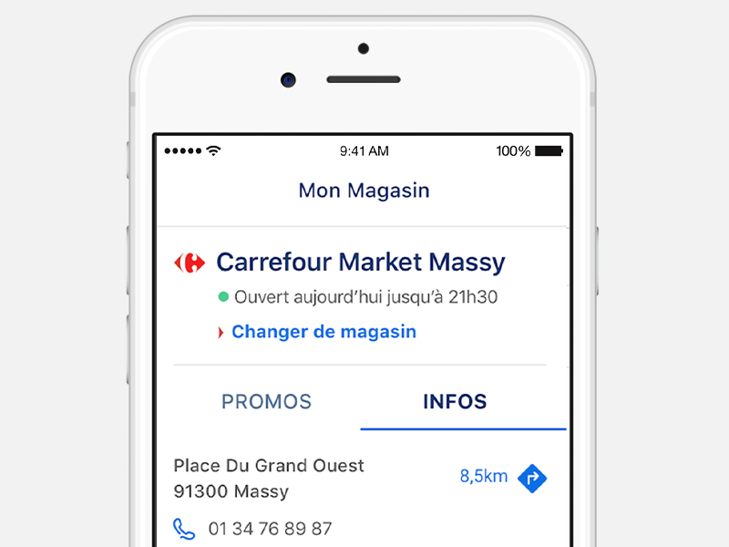 Vos magasins - App Carrefour