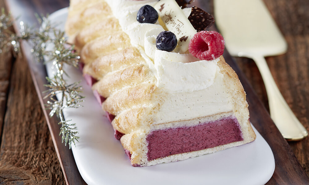Bûche vanille cassis 6P