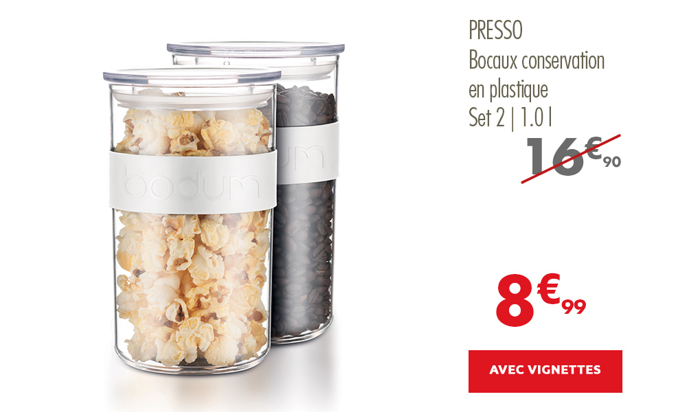 Bocaux conservation en plastique