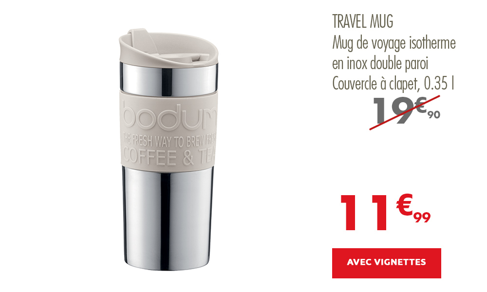 Mug de voyage isotherme en inox double paroi - Bodum
