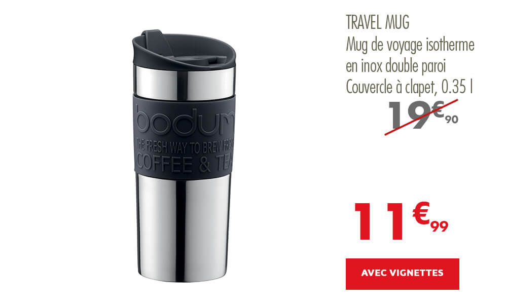 Mug de voyage isotherme en inox double paroi
