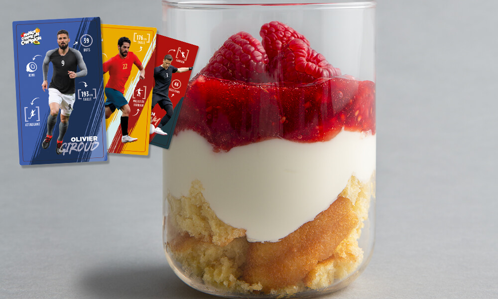 Recette de trifle aux madeleines, yaourt et framboises