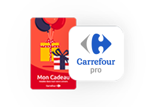 Le coin des pros : Carte cadeau Mon Cadeau et logo Carrefour pro.