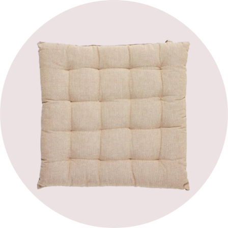 Coussin Carré Antidérapant 35x35x5cm - Housse Lavable, Intérieur/Extérieur, Beige, Pour Chaise, Tabouret, Sol - 3