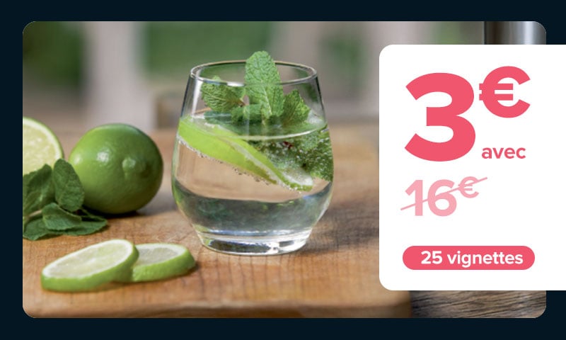 3€ au lieu de 16€ avec 25 vignettes