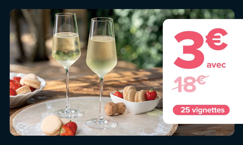 3€ au lieu de 18€ avec 25 vignettes