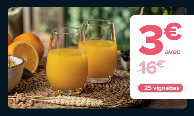 3€ au lieu de 16€ avec 25 vignettes