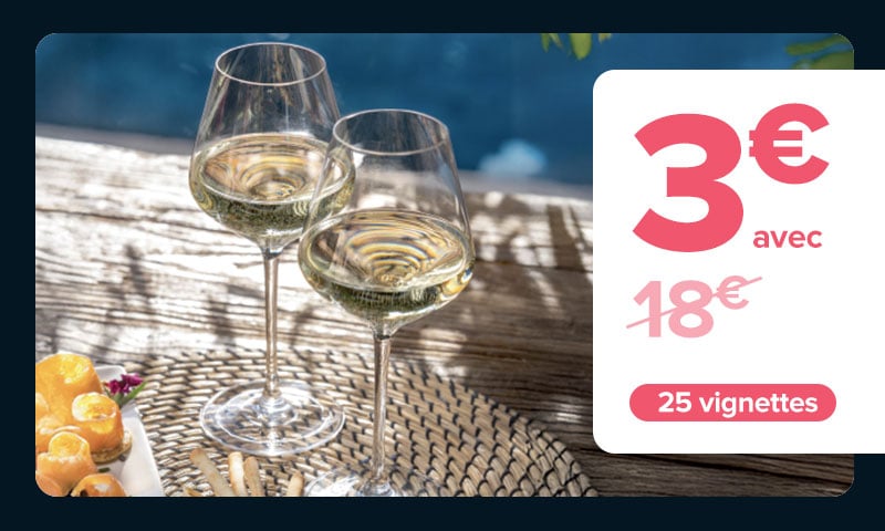 3€ au lieu de 18€ avec 25 vignettes