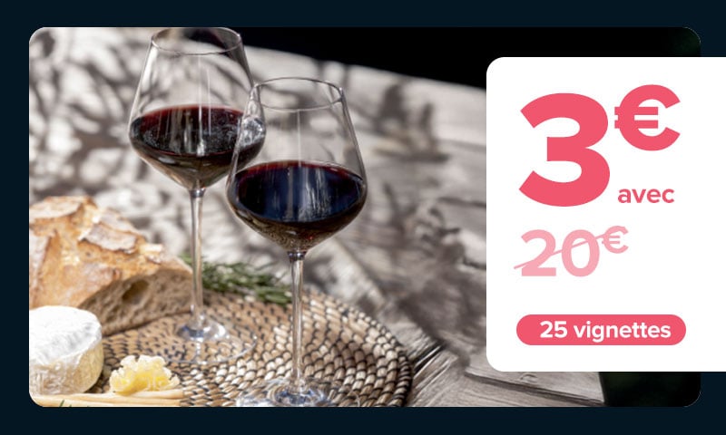 3€ au lieu de 20€ avec 25 vignettes