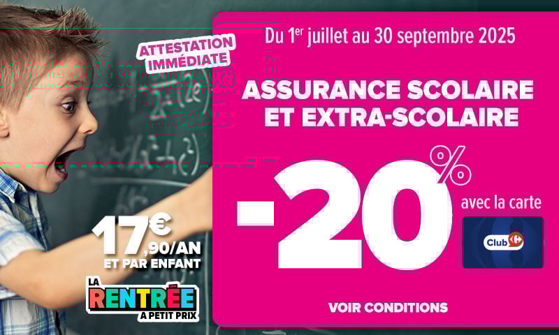 Assurances scolaires Carrefour