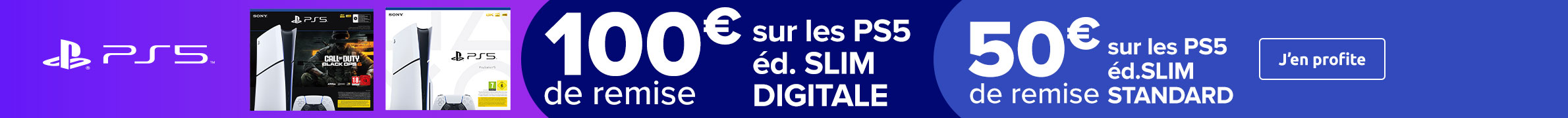 100€ de remise sur les PS5 ed slim digitale