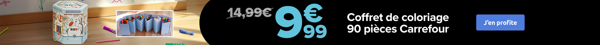 9€99 Coffret de coloriage 90 pièces Carrefour