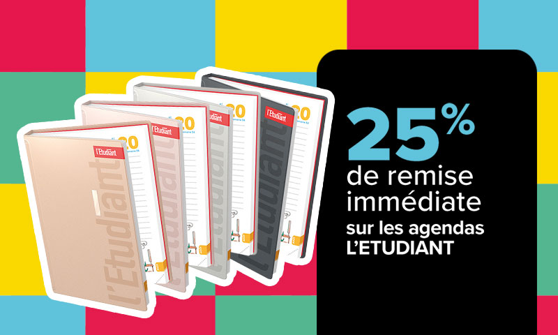 25% de remise sur les agendas L'ETUDIANT