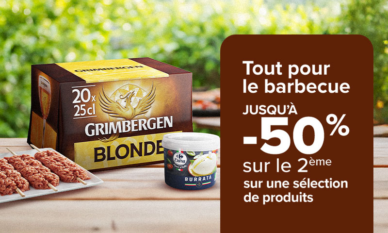 Barbecue jusqu'à -50% sur le 2è sur une sélection de produits