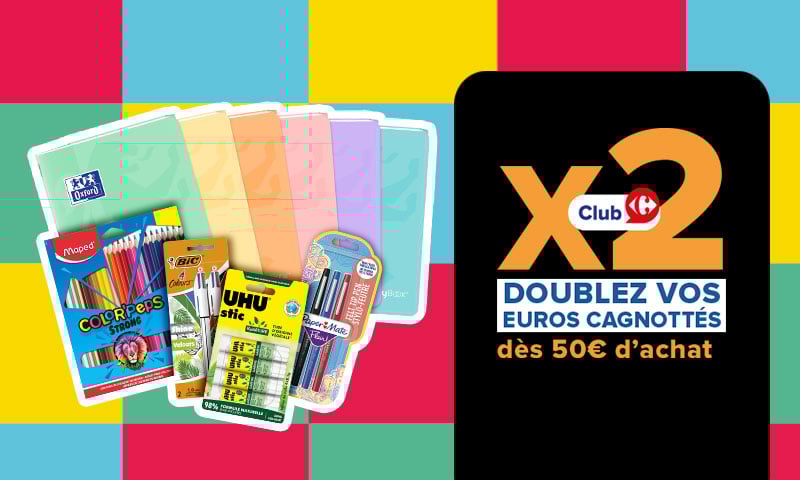 Doublez vos euros cagnottés dès 50€ d'achat 