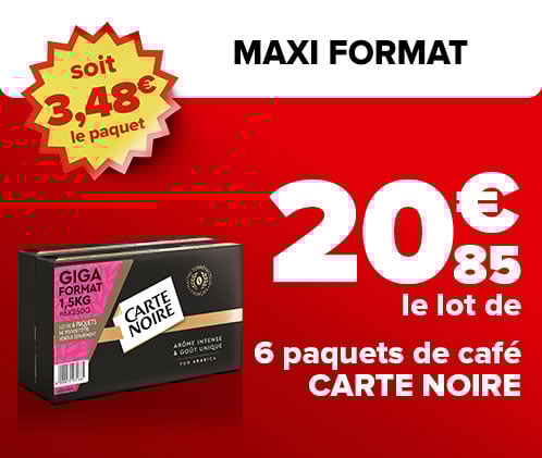 20,85€ le lot de 6 paquets de café carte noire