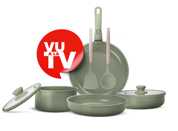 Set de cuisson 12 pièces beige Céramique Revêtement Anti