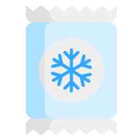 Icône de la catégorie surgelés : sachet avec un flocon de neige