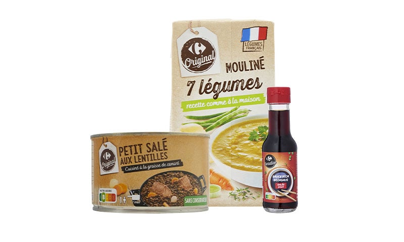Produits Carrefour Original et Sensation pour l'opération Ultra Transformation.