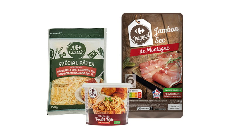 Produits Carrefour Classic, Extra et Original pour Ultra Transformation 2026.