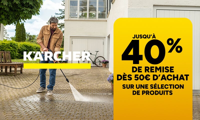 Promo Karcher : Jusqu'à 40% de remise dès 50€ d'achat sur une sélection.