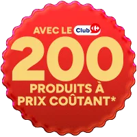 Avec le Club Carrefour, 200 produits à prix coûtant*