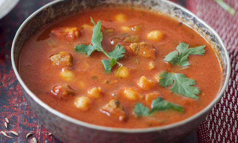 Recette Soupe Harira traditionnelle : viande, pois chiches et coriandre