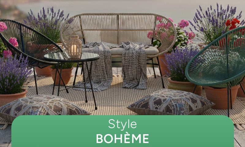 Style Bohème : Mobilier de jardin et décoration Carrefour.