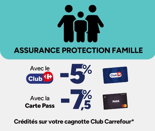 Assurance Protection Famille : jusqu'à -7,5% cagnottés avec la Carte PASS.
