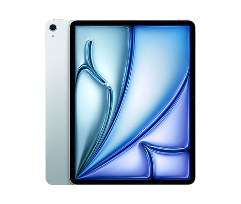 iPad Air Apple coloris argent, vues de face et de dos.