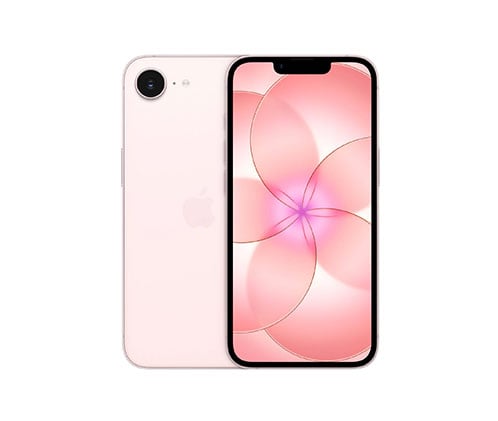 iPhone 17e Rose d'Apple, vues de face et de dos