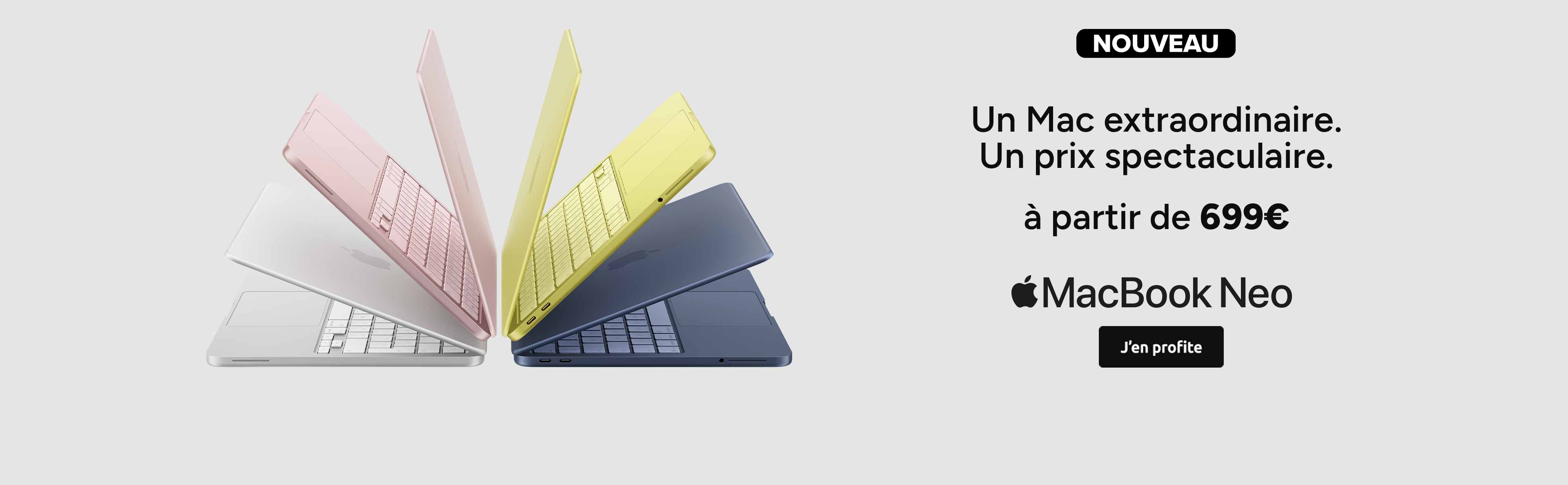 Nouveau MacBook Neo en plusieurs coloris dès 699€ chez Carrefour.