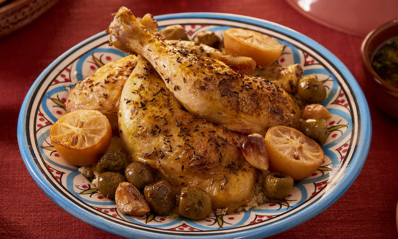 Recette Tajine de poulet au citron confit et olives pour l'Aïd - Carrefour.