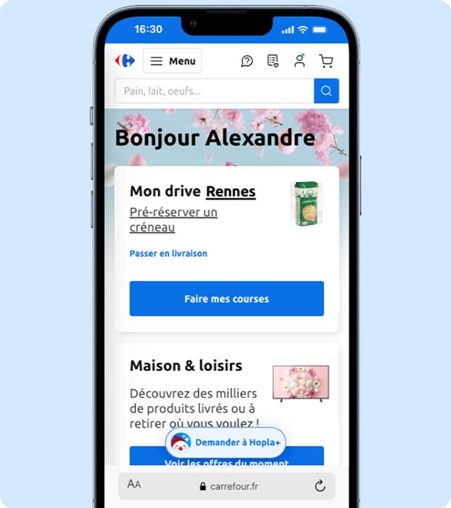 Accueil Carrefour : services de livraison à Rennes et offres Maison & Loisirs.