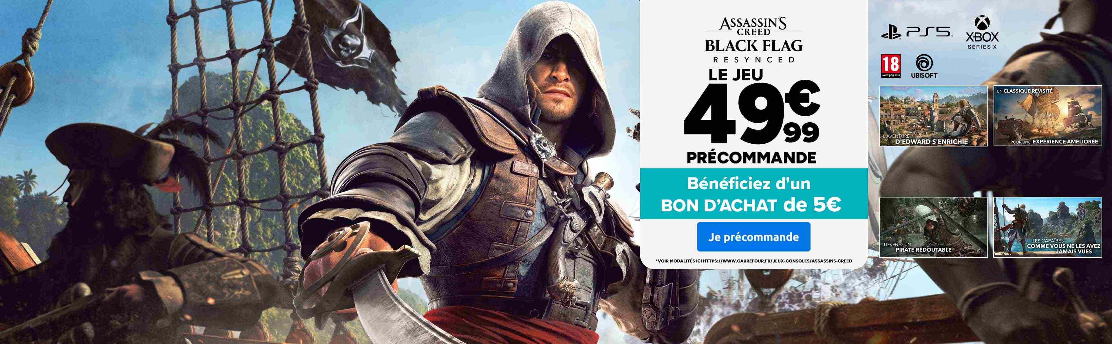 Assassin's Creed Black Flag Resynced : Précommande + 5€ en bon d'achat