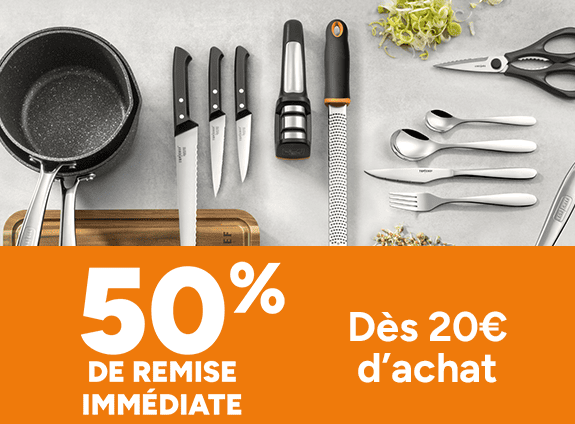 50% de remise dès 20€ d'achat sur les produits Top Chef.