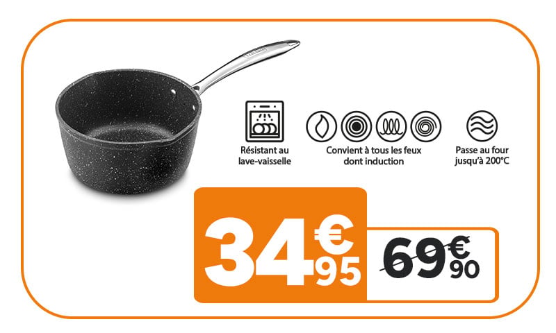 Casserole Top Chef 18cm à 34,95€ au lieu de 69,90€.