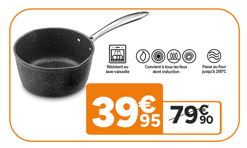 Casserole Top Chef 20cm à 39,95€ au lieu de 79,90€.