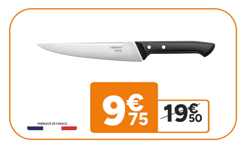 Couteau de cuisine Top Chef à 9,75€ au lieu de 19,50€.
