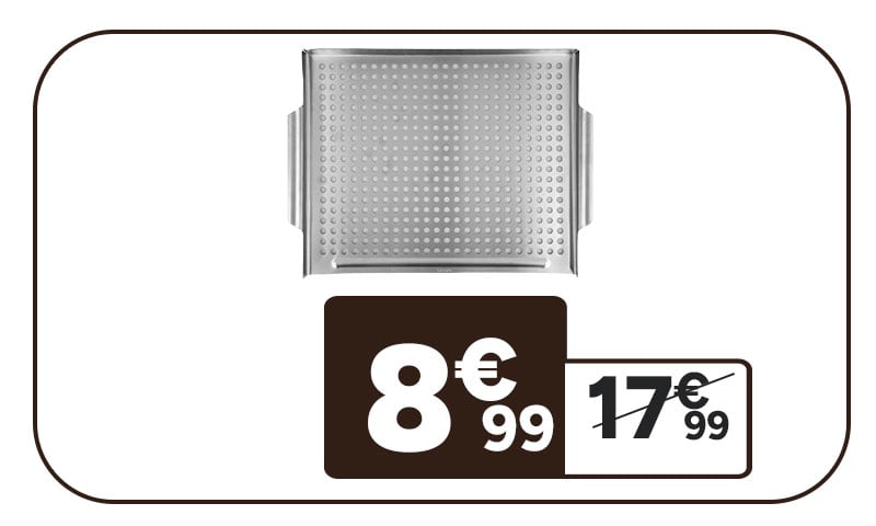 Grille à barbecue ovale SITRAM 8€99. Prix barré 17€99