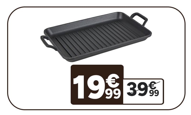 Gril rectangulaire SITRAM 19€99. Prix barré 39€99