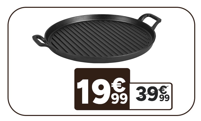 Grill rond SITRAM 19€99. Prix barré 39€99