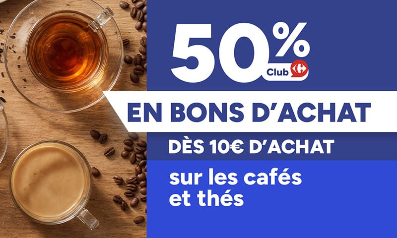 Club Carrefour 50% en bons d'achat dès 10€ d'achat