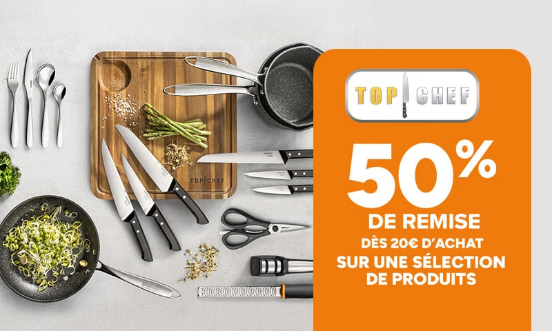 Top Chef : 50% de remise dès 20€ d'achat sur une sélection de produits