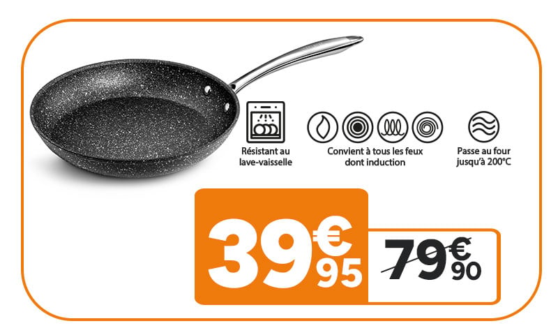Poêle Top Chef 28cm à 39,95€ au lieu de 79,90€.