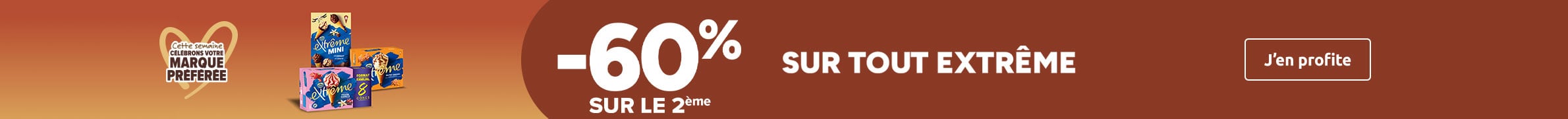 Cette semaine célébrons votre marque préférée Extrême. -60% sur le 2ème.