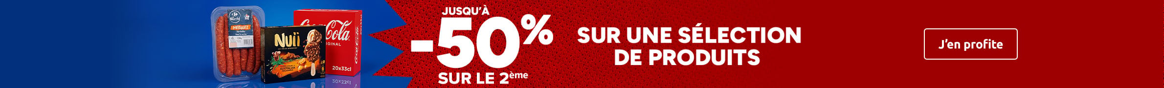 Jusqu'à -50% sur le 2ème sur une sélection de produits.